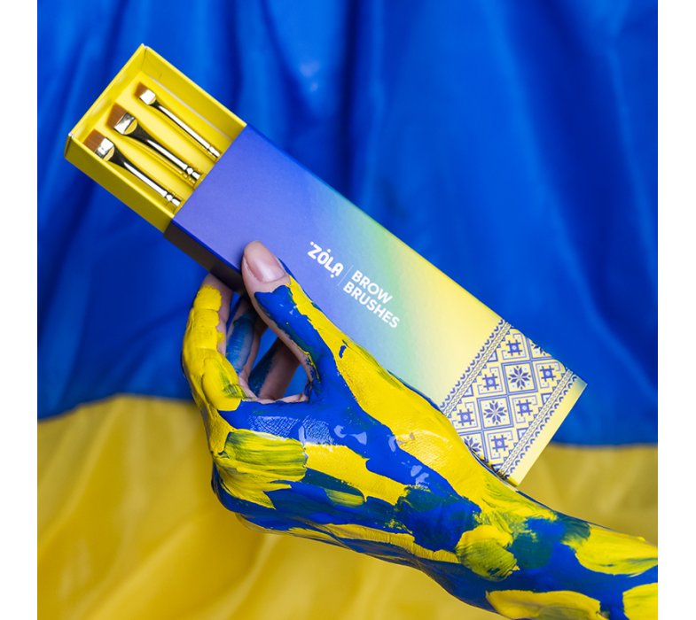 ZOLA Набор кистей для окрашивания бровей BROW BRUSHES UKRAINIAN EDITION профессиональный фото_3