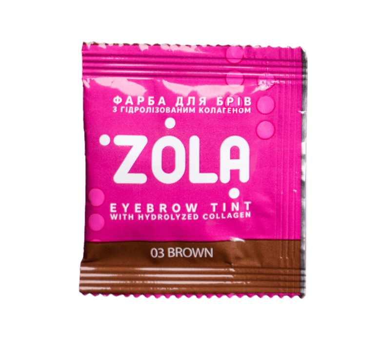 ZOLA Краска для бровей в саше с коллагеном Eyebrow Tint With Collagen 03 Brown 5ml. фото_1