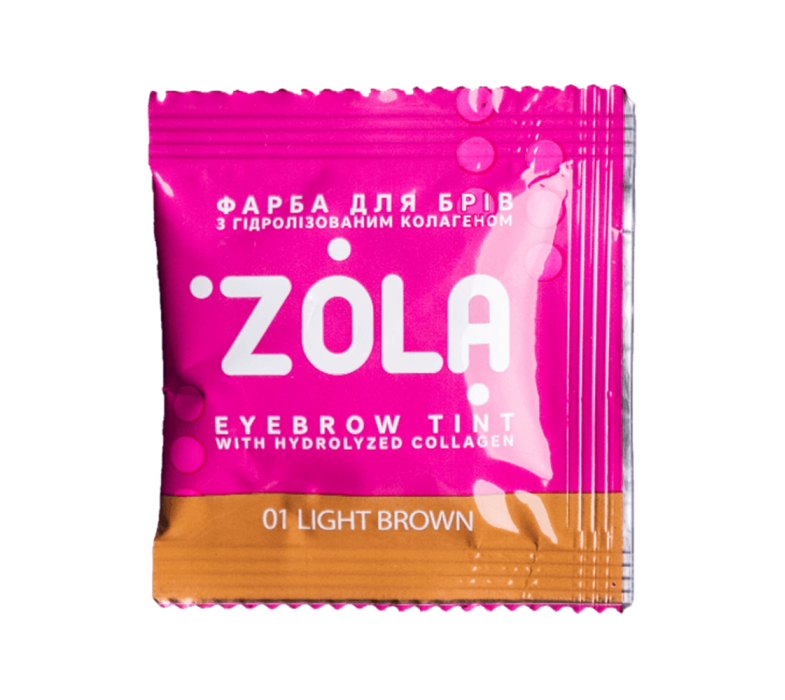 ZOLA Краска для бровей в саше с коллагеном Eyebrow Tint With Collagen 01 Light Brown 5ml. фото_1