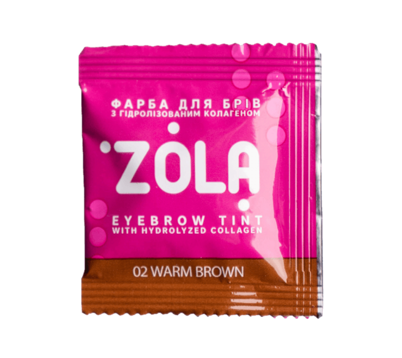 ZOLA Краска для бровей в саше с коллагеном Eyebrow Tint With Collagen 02 Warm Brown 5ml. фото_1